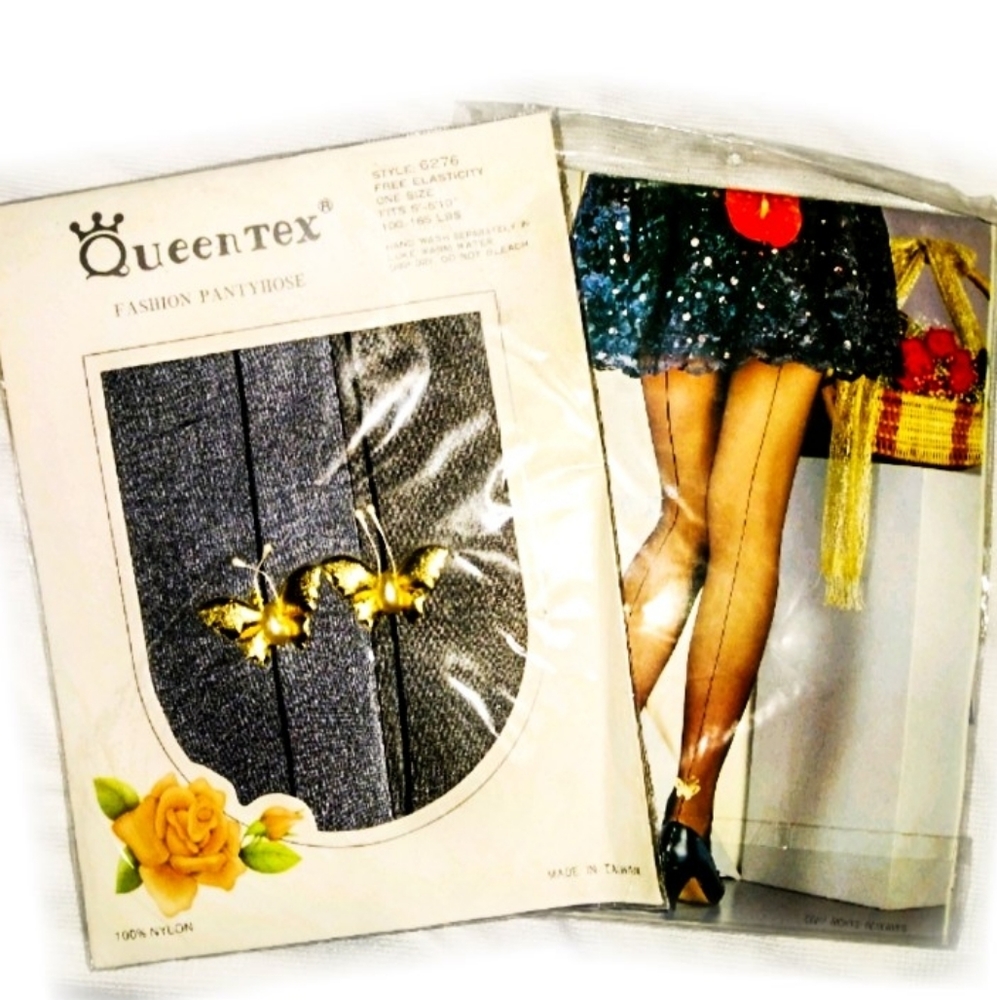 NWT- 2 Pair Queentex Fashion Pantyhose